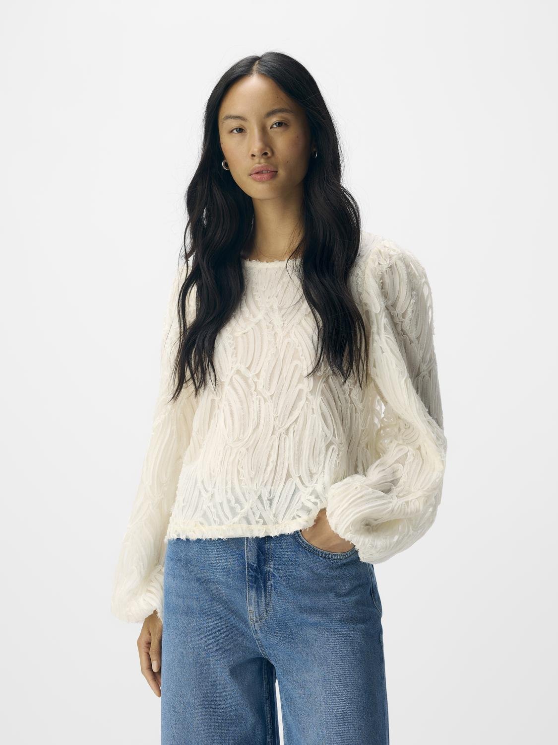 OBJLUCIE Top - White Sand - VERO MODA & VILA Bergvik